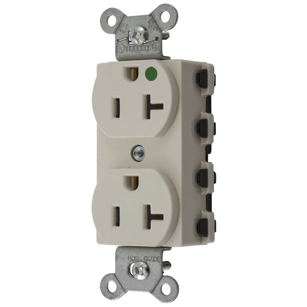 Straight Blade Receptacle, 5-20R, 20 A, 125V AC, 2 Pole, 3 Wire, Grounded